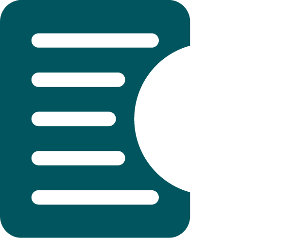 An icon of a sheet of paper and a magnifying glass.