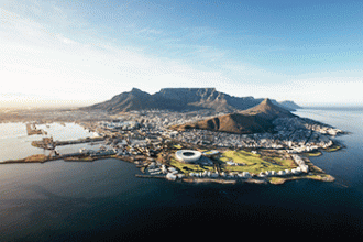 Aerial view of coastal Cape Town