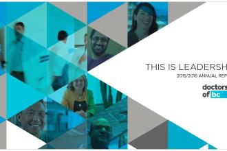 A banner with the words "This is leadership" and a collage of various health care workers