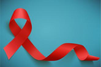 A red AIDS ribbon