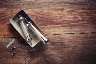 Old-style vaccine syringes