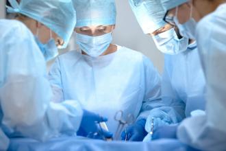 A surgical team in the operating room