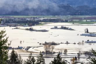 Flooding in Abbotsford, BC, in November 2021