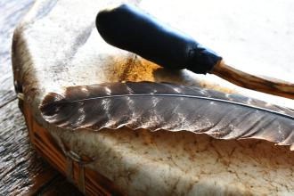 A drum and a feather