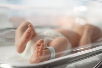 A newborn at the hospital.