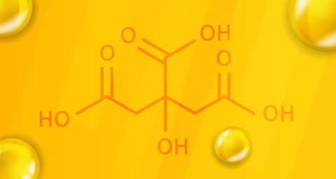 A structural diagram of citric acid
