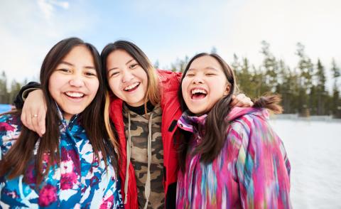 A group of happy Indigenous children.