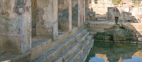 Roman baths ruins in Fordongianus