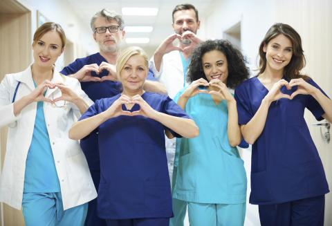 Group of physicians with love and focus on their job