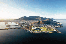 Aerial view of coastal Cape Town