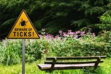 A warning sign about ticks