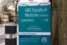 A sign outside the UBC Faculty of Medicine