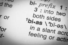 The dictionary entry for "bias"