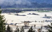 Flooding in Abbotsford, BC, in November 2021