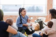 Young mothers in a baby group