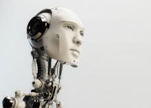 Futuristic humanoid robot