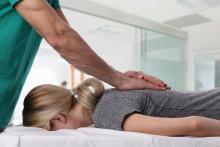 Woman receiving a physio massage